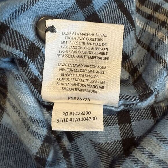 O'Neill Redmond Flannel Shirt Blue Plaid Flat Front Button Pocket Size Medium - Picture 6 of 11